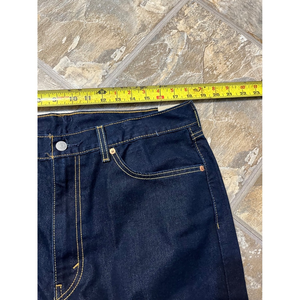 Levi's 505 Regular Fit Jeans Mens 36x30 Dark Indigo NWT Straight Leg - Picture 7 of 10
